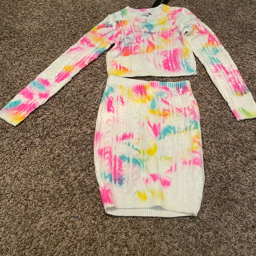 Fashion Nova Tie-Dye Knit Set - Multicolor